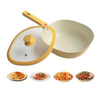 Frying Pan | 1.9l Metal Non-Slip Handle Safe Nonstick Pan Egg Skillet | Egg Fry Pans Kitchen Supplies for Induction Electric Stove Home Apartment Outdoor Camping Cooking Baking