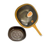 Frying Pan - 12 Inch Deep Saute Padre and Lid Ergonomic for Cooking, Oven Use with Multi Function Pot, Pan for Indoor Outdoor Kitchen, Non-Stick Coating, C Cookware