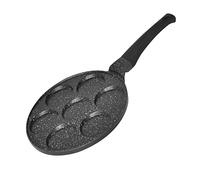 Frying Pan, Diameter 26 cm, Cast Aluminium, Triple Layer Coating and 7 Holes, Induction Compatible for Pancakes and Oladji