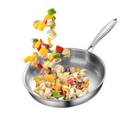 Frying Pan | Hammered Frying Pan with Non-Stick and Non-Coating | Stainless Steel for Frying, for Induction for Sealing Meat Sauteed on Stove Home Kitchen for Cooking