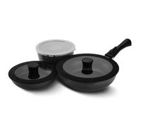 Frying Pan Set with Detachable Handle 7 PCS Saucepan Universal Non-Stick Lid HQ