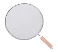 Frying Pan Splashback Stainless Steel Oil Splash Cover Wood Hand Splash Guard for Screens Cover for Kitchen Non-Stick Frying Pans Baking Lid 1pc