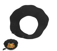 Frying Pan Splatter Guard, Adjustable Silicone Splatter Screen Stops Grease Splatter Cooking Supplies Without Trapping Steam for 20 to 34cm Fry Pan (Black)