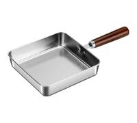 Frying Pan Square, Mini Non-Stick Omelette Pan with Stainless Steel Flat Bottom, Uncoated Egg Pan for Household Breakfast Cooking(E)