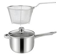 Frying Pan, Stainless Steel Non-Stick Pan with Oil Regulation for Even Heat Distribution and Efficient Frying, Frying Pan, French Fries, Seafood, Soups, Use for French Fries