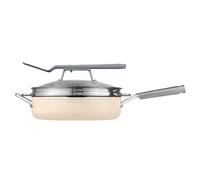 Frying Pan ZEROSTICK Foodi 9-in-1 Possible Pan with Glass Lid Spatula & Steamer CW102WHUK Ninja Beige One Size