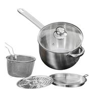 Frying Pot | Food Grade with Clear Lid Strainer,Stove Top Deep Fryer with Basket | for Electric Ceramic Gas Stove Seafood Chicken Cooking Meal Prep Home Kitchen