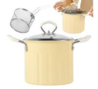 Frying Pot with Basket and Lid 3L Frying Pot with Filter Anti-Splash Chip Pan with Anti-Scalding Handle Easy Cleaning Kitchen Utensils Set for Cooking &