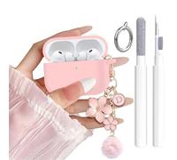 Frylaa for Airpods Pro 3 Case,Cute Girly Premium Silicon Cover for Airpods Pro 3rd Generation Case Cover 2025 with Carabiner&Cleaing Pen&Flower Charm Keychain for Earphones Accessories Women Girl-Pink