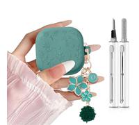 Frylaa for Samsung Galaxy Buds 4 Case/Galaxy Buds 4 Pro Case Cover,Cute Engraved Flower Cover for Samsung Galaxy Buds 4/4 Pro,Silicon Skin with Girly Floral Keychain&Cleaing Pen Women Girls-Green
