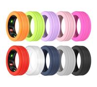 Frylaa Oura Ring/Galaxy Ring Case, 10 Pcs Anti-Scratch Soft Elastic Thin Silicone Ring Protector, M for 10/11/12/13/14/15