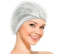 Fryloo bucket hat Cap 100pcs Disposable Bouffant Caps 21inch Elastic Hair Nets Dustproof Shower Bath Spa Hotel Cove-white