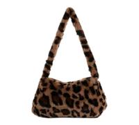 Fryloo shoulder bag Faux Fur Mini Underarm Bag, Leopard Cow Animal Print Plush Handbag Fluffy Small Tote Purse Shopping And Casual Daily Outings