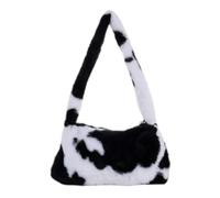 Fryloo shoulder bag Faux Fur Mini Underarm Bag, Leopard Cow Animal Print Plush Handbag Fluffy Small Tote Purse Shopping And Casual Daily Outings