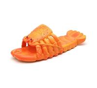 Fryloo slippers Unisex 3d Lobster Slides - Funny Crawfish Novelty Non Slip Soft Pvc Beach Pool Party Sandals Plus Size-orange-42-43