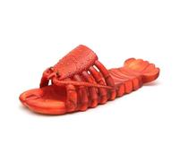 Fryloo slippers Unisex 3d Lobster Slides - Funny Crawfish Novelty Non Slip Soft Pvc Beach Pool Party Sandals Plus Size-dark Red-42-43