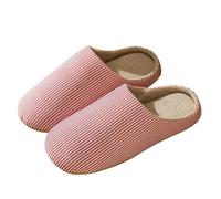 Fryloo slippers Unisex Home Soft Fur Warm Indoor Flat Slides Nonslip Couples Shoes Bedroom Light Silence Flats Autumn & Spring-red-38-39