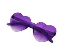 Fryloo sunglasses Candy-colored Heart For Small Faces,anti-glare Uv400 Frameless Fun Fashion Outdoor Play-double Purple