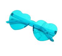 Fryloo sunglasses Candy-colored Heart For Small Faces,anti-glare Uv400 Frameless Fun Fashion Outdoor Play-cyan