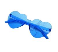 Fryloo sunglasses Candy-colored Heart For Small Faces,anti-glare Uv400 Frameless Fun Fashion Outdoor Play-blue