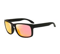 Fryloo sunglasses Unisex Classic Square Polarized Uv400, Anti-glare Lenses With Vintage Plastic Frame For Outdoor Sports-black Red