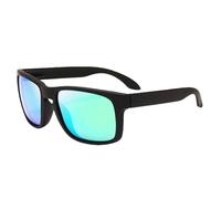 Fryloo sunglasses Unisex Classic Square Polarized Uv400, Anti-glare Lenses With Vintage Plastic Frame For Outdoor Sports-black Green