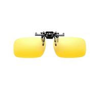 Fryloo sunglasses Unisex Polarized Clip-on Uv400, Flip Up Square Anti-glare Shades For Driving Day And Low-light Use-2 Night Vision-m Size -with Case