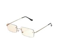 Fryloo sunglasses Unisex Rimless Rectangle Sunglasses, Uv400 Alloy Frame, Lightweight Travel & Fashion Eyewear For Men And Women-light Tea-other
