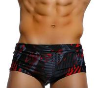 Fryloo Swimsuit Men’s Brazilian Swim Trunks - Traditional Cut Sunga Bikini Surf Board Shorts for Beach, Pool, Vacation Summer Swimwear-Black(no Pad)-m