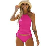 Fryloo swimsuit Tummy Control Bikini Set For Women, Shirred Two-piece Swimwear, Summer Beach, Pool & Vacation Swimsuit-sh1001p1-xl