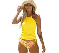 Fryloo swimsuit Tummy Control Bikini Set For Women, Shirred Two-piece Swimwear, Summer Beach, Pool & Vacation Swimsuit-sh1001y31-xxl