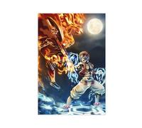 FrySky Kyojuro Rengoku Akaza Demon Slayer Mugen Train Poster 4 Canvas Poster Wall Art Decor Print Picture Paintings for Living Room Bedroom Decoration Unframe-style 12x18inch(30x45cm)