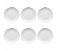 FRYSKYO 6-Piece Classic White Dinner Plates 6in - Fine Bone China, Dishwasher and Microwave Safe Porcelain, Serving Dishes Set
