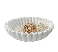 FRYSKYO Decorative Bowl,Resin Hand Crafted Ruffle Bowl,Candy Fruit Bowels,Trinket Dish, Jewellery Key Tray, Centerpiece Tray Decorations,for Home Coffee Table Decor(15cm)