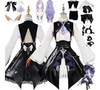 FRYWORK Zenless Zone Zero Vivian Banshee Cosplay Costume Outfit Game Character Uniform Full Set Halloween Carnival Party Dress Up Suit with Wig Headdress Elf Ears for Women (S)