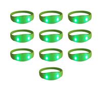 Fryzzolum Pack Of 10 Voice Activated Glowing Bracelets Colorful Silicone Wristbands Flashing Light Up Bangles Accessory For Kids Birthd, One Size, as described, as described