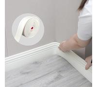 FRZXBKW 5M/10M PVC Skirting Board Trim Self-Adhesive, 4"/5" Flexible Skirting Boards Covers,Peel and Stick Rubber Wall Base Moulding Trim for Countertops,Tile Waistline Trims