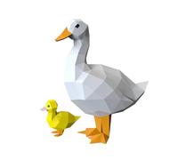 FRZXBKW Mother and Son Ducks PaperCraft, DIY Cat Papercraft kit, 3D Paper Sculpture, Pre-Cut Kit, Origami Cat, Art, Templates Set, Set for Adults