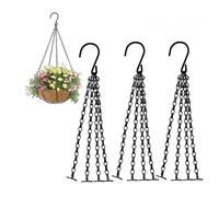 FS-ANZHE SHOP Pack of 3 Spare Replacement 4-Point Chains for 14Inch Easy Fill Baskets, Indoor Outdoor Flower Pots, Plant Plant Pot for Hanging Plants Replacement 4-Point Chains