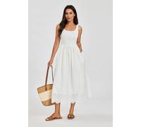 Fs Collection Broderie Anglaise Sleeveless Midi Dress In White White