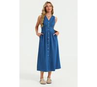 Fs Collection Button Down Denim Midi Dress In Blue Blue