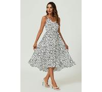 FS Collection Button Down High Low Strappy Dress In White - XS - White