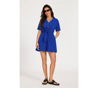 Fs Collection Button Down Playsuit In Blue Blue