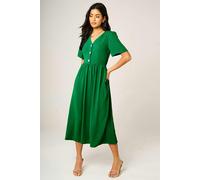FS Collection Button Front Midi Dress In Green - M - Green