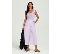 FS Collection Check Print Tie Detail Jumpsuit In Purple & Pink - Purple - S