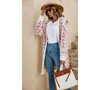 FS Collection Cream Boucle Check Cardigan In Rainbow Multicolour Speckles