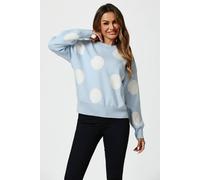 Fs Collection Dot Pattern Knitted Jumper In Blue In Light Blue Light Blue