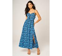 Fs Collection Floral Cut-Out Tie-Back Maxi Cami Dress In Blue Blue