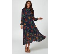 Fs Collection Floral Dot Print Maxi Dress In Black Black