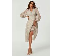 FS Collection Floral Print Long Sleeve Maxi Dress In Multi - Multi - S